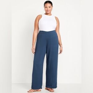Old Navy Playa High Rise Wide Leg Flowy Pants Blue XL